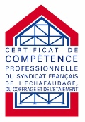 certificat de compétence professionnelle de l'échafaudage